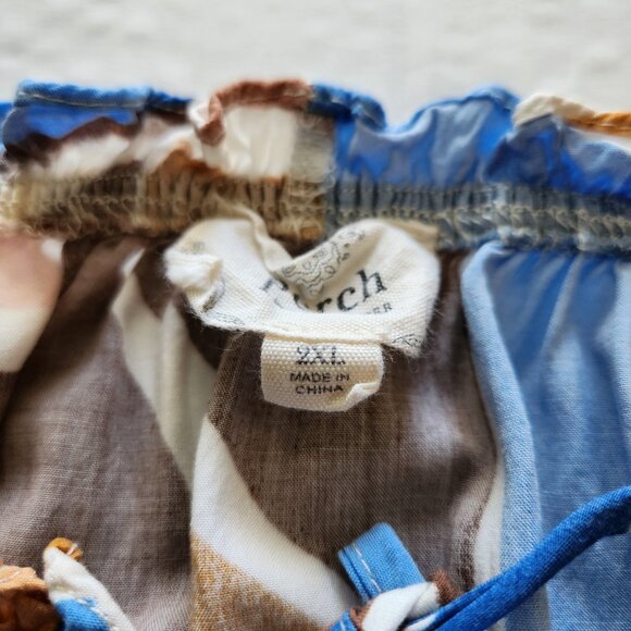 ❤️ 4/$20 Perch Blu Pepper Do It All top Women's 2XL Abstract peasant Keyhole tie - Picture 14 of 16